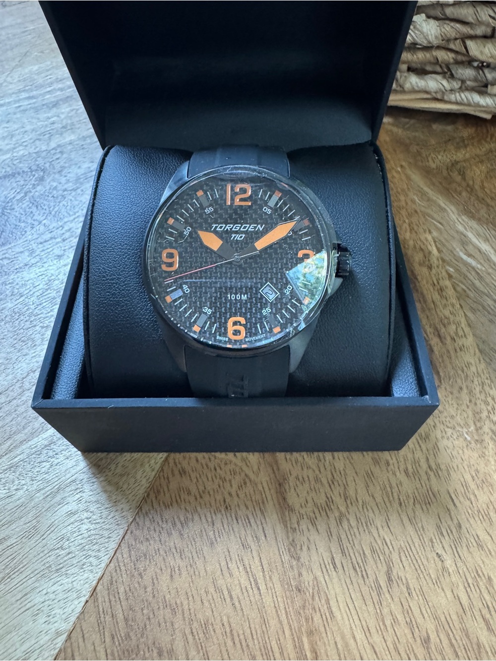 Torgoen Black Silicone Strap Watch NIB MSRP $295.